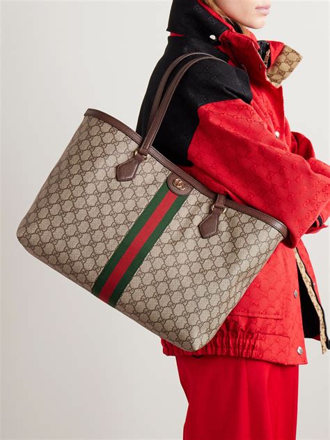 gucci leather tote handbag|gucci canvas tote bags.